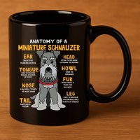 Miniature Schnauzer Anatomy Funny Dog Mum Dad Gift 11oz C Handle Ceramic Mug