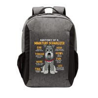 Miniature Schnauzer Anatomy Funny Dog Mum Dad Gift Vector Backpack