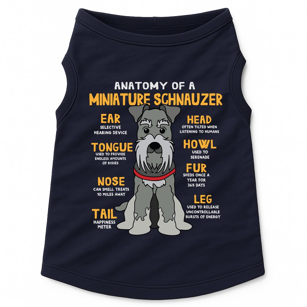 Miniature Schnauzer Anatomy Funny Dog Mum Dad Gift Doggie Tank