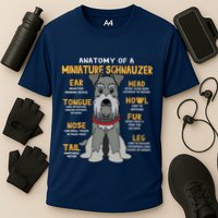 Miniature Schnauzer Anatomy Funny Dog Mum Dad Gift Cooling Performance Crew T-Shirt