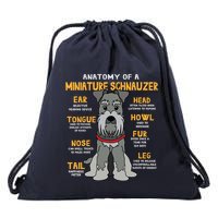 Miniature Schnauzer Anatomy Funny Dog Mum Dad Gift Drawstring Bag