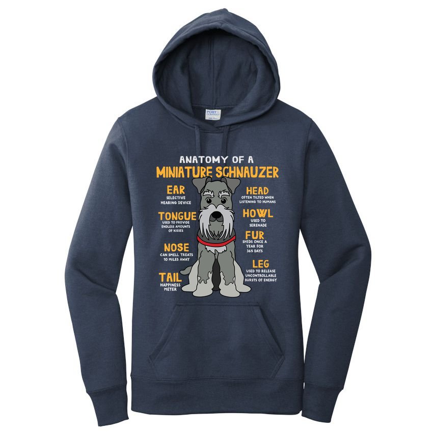 Miniature Schnauzer Anatomy Funny Dog Mum Dad Gift Women's Pullover Hoodie