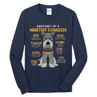 Miniature Schnauzer Anatomy Funny Dog Mum Dad Gift Tall Long Sleeve T-Shirt