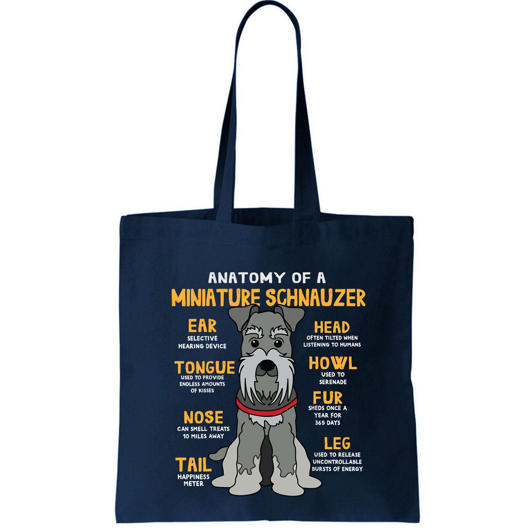 Miniature Schnauzer Anatomy Funny Dog Mum Dad Gift Bag