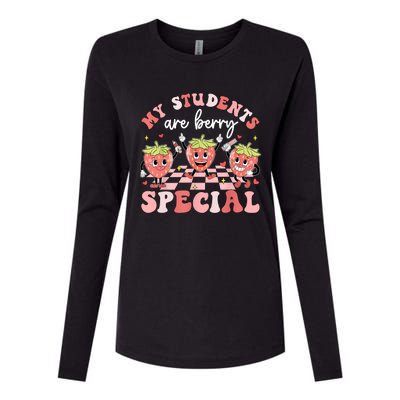 My Students Are Berry Special ValentineS Day Teacher Womens Cotton Relaxed Long Sleeve T-Shirt