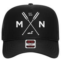 Minnesota State Awesome Mn Nice Adventure 1858 Loon High Crown Mesh Back Trucker Hat