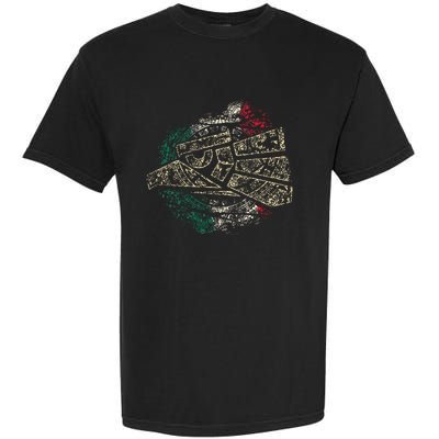 Mexico Sacred Aztec Calendar Mexican Eagle Archeological Garment-Dyed Heavyweight T-Shirt