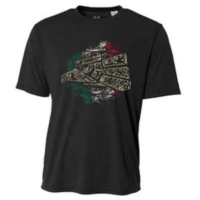 Mexico Sacred Aztec Calendar Mexican Eagle Archeological Cooling Performance Crew T-Shirt