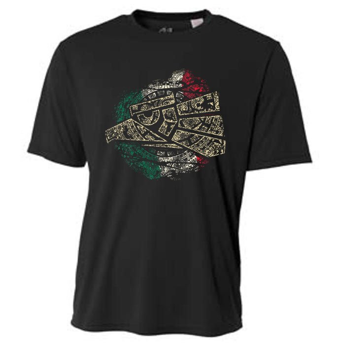 Mexico Sacred Aztec Calendar Mexican Eagle Archeological Cooling Performance Crew T-Shirt