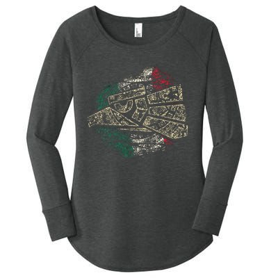 Mexico Sacred Aztec Calendar Mexican Eagle Archeological Women's Perfect Tri Tunic Long Sleeve Shirt