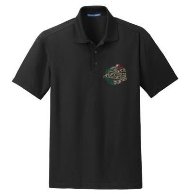 Mexico Sacred Aztec Calendar Mexican Eagle Archeological Dry Zone Grid Polo