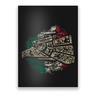 Mexico Sacred Aztec Calendar Mexican Eagle Archeological Poster
