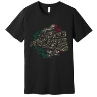 Mexico Sacred Aztec Calendar Mexican Eagle Archeological Premium T-Shirt