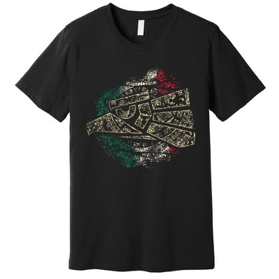 Mexico Sacred Aztec Calendar Mexican Eagle Archeological Premium T-Shirt