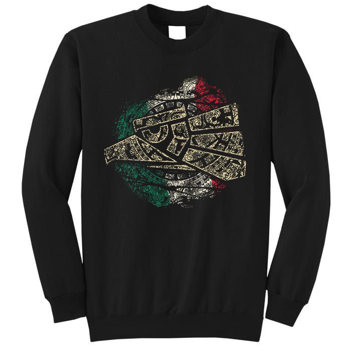 Mexico Sacred Aztec Calendar Mexican Eagle Archeological Tall Sweatshirt