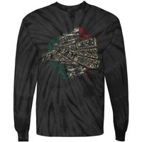 Mexico Sacred Aztec Calendar Mexican Eagle Archeological Tie-Dye Long Sleeve Shirt