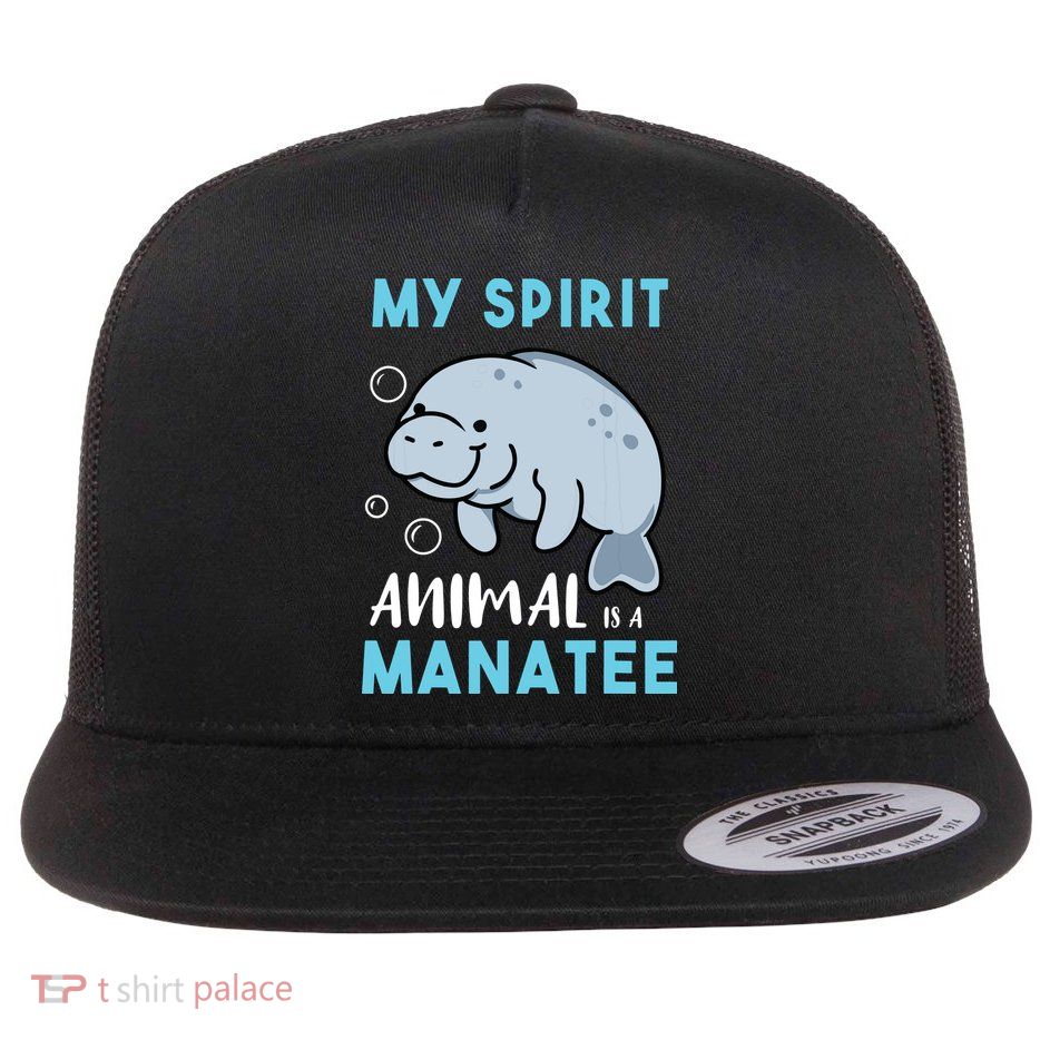 My Spirit Animal Is A Manatee Marine Biologist Gift Flatbill Hat
