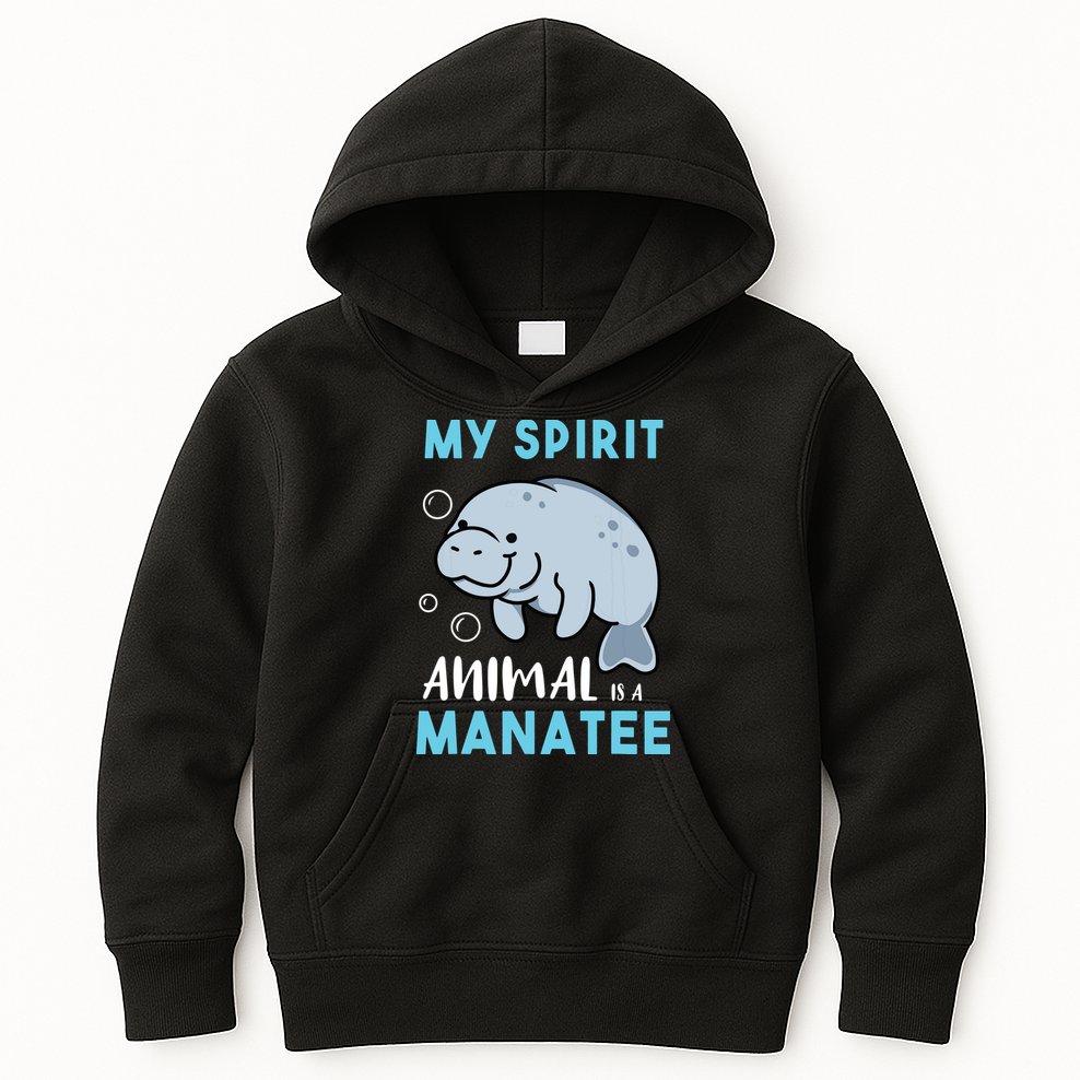 My Spirit Animal Is A Manatee Marine Biologist Gift Kids Hoodie