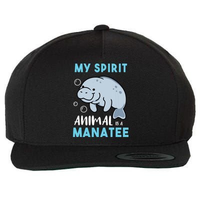My Spirit Animal Is A Manatee Marine Biologist Gift Wool Snapback Cap