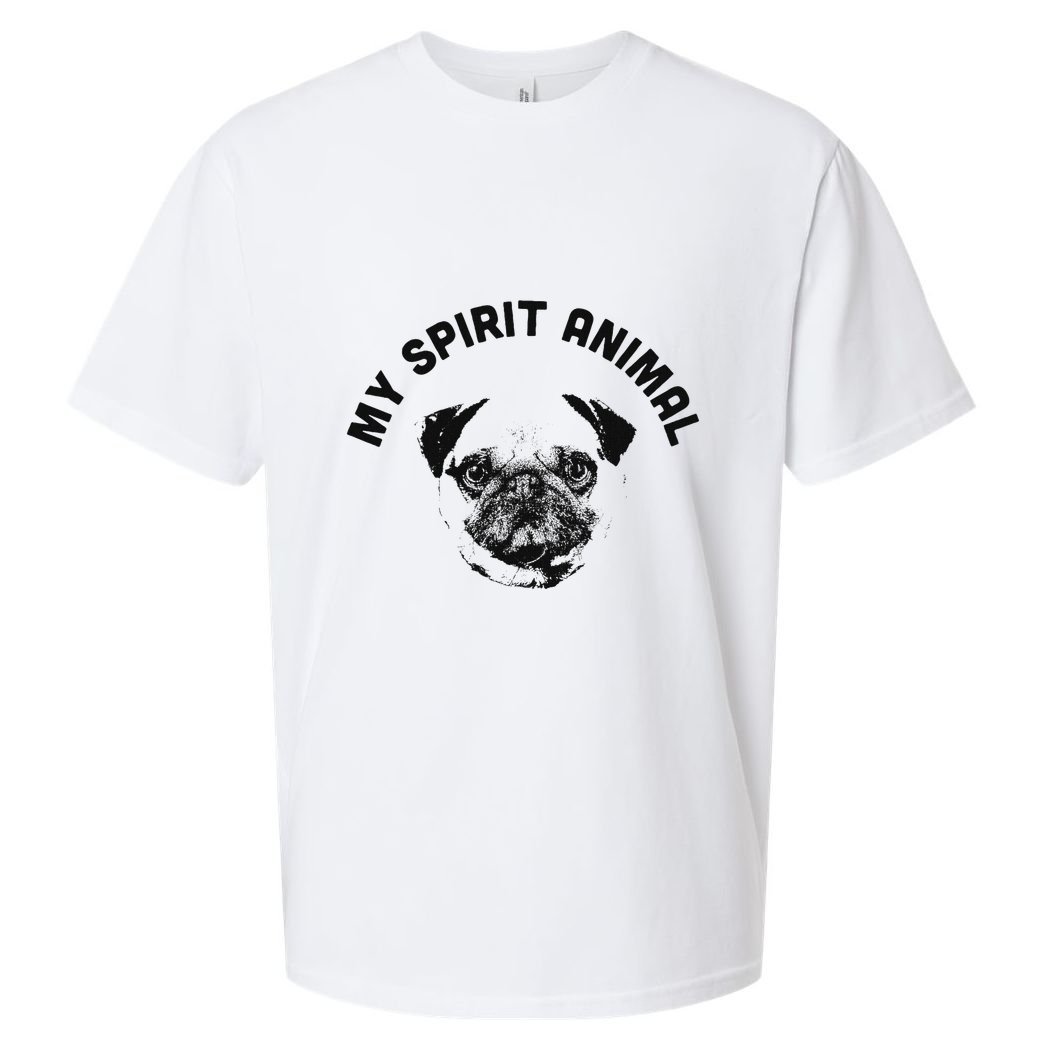 My Spirit Animal Pug Funny Dog Mom And Dog Dad Sueded Cloud Jersey T-Shirt