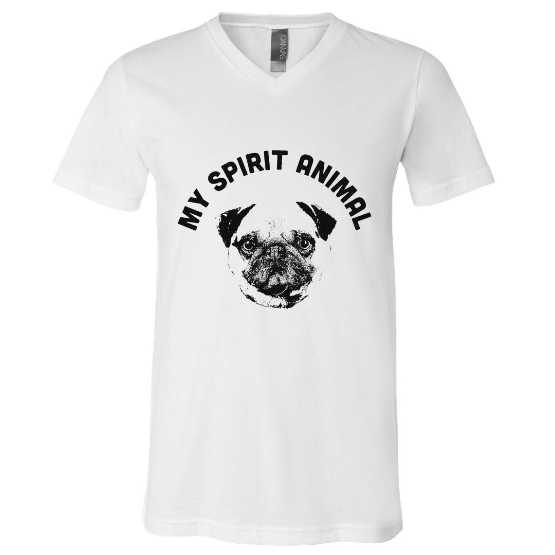 My Spirit Animal Pug Funny Dog Mom And Dog Dad V-Neck T-Shirt