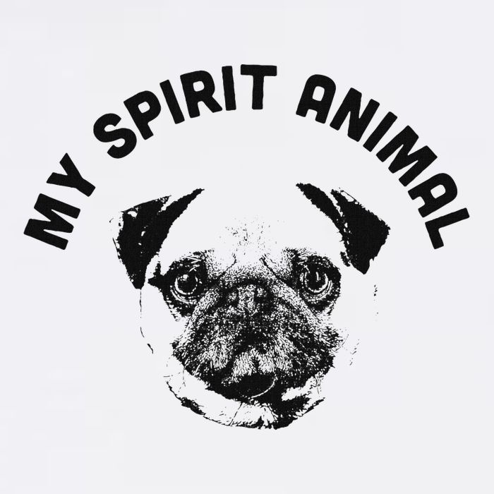 My Spirit Animal Pug Funny Dog Mom And Dog Dad Button