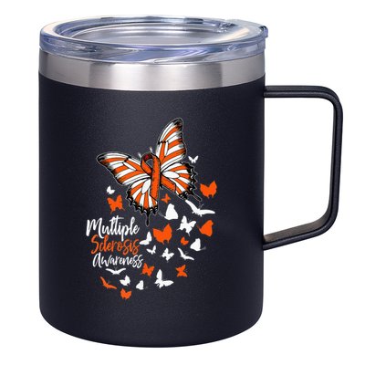 Multiple Sclerosis Awareness Butterfly Orange Ribbon  12oz Stainless Steel Coffee Mug