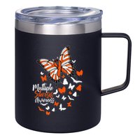 Multiple Sclerosis Awareness Butterfly Orange Ribbon  12oz Stainless Steel Coffee Mug