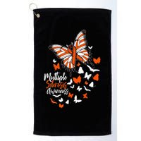 Multiple Sclerosis Awareness Butterfly Orange Ribbon  Golf Towel
