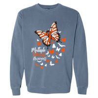 Multiple Sclerosis Awareness Butterfly Orange Ribbon  Garment-Dyed Sweatshirt