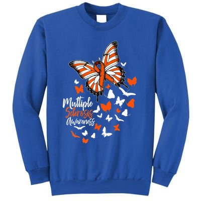 Multiple Sclerosis Awareness Butterfly Orange Ribbon  Sweatshirt