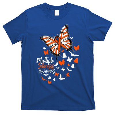 Multiple Sclerosis Awareness Butterfly Orange Ribbon  T-Shirt