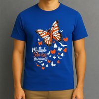 Multiple Sclerosis Awareness Butterfly Orange Ribbon  T-Shirt