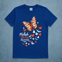 Multiple Sclerosis Awareness Butterfly Orange Ribbon  T-Shirt