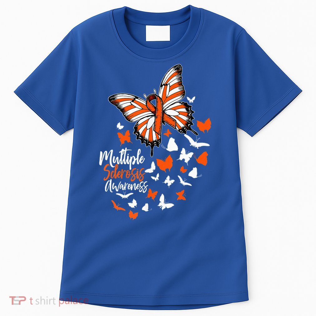 Multiple Sclerosis Awareness Butterfly Orange Ribbon  Tall T-Shirt
