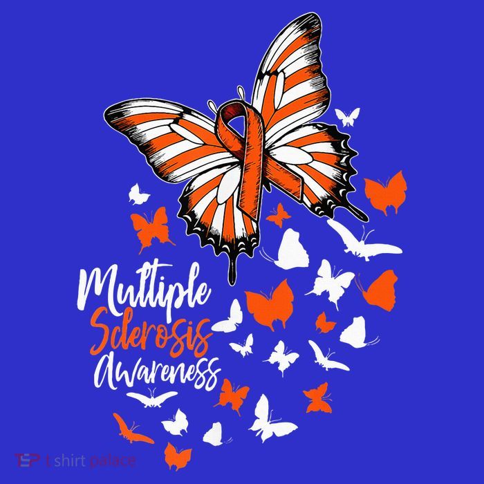 Multiple Sclerosis Awareness Butterfly Orange Ribbon  Tall T-Shirt