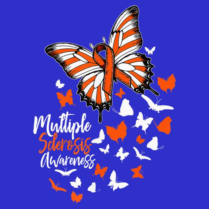 Multiple Sclerosis Awareness Butterfly Orange Ribbon  Tumbler