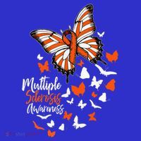 Multiple Sclerosis Awareness Butterfly Orange Ribbon  Poster