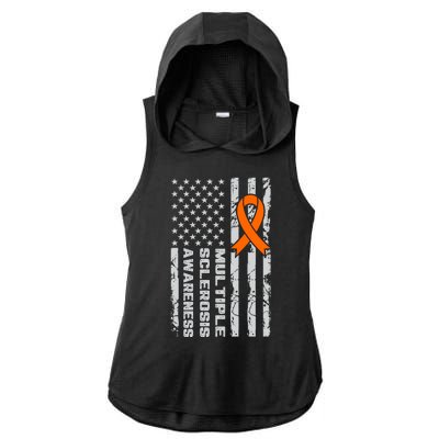 Multiple Sclerosis Awareness MS Ladies PosiCharge Tri-Blend Wicking Draft Hoodie Tank