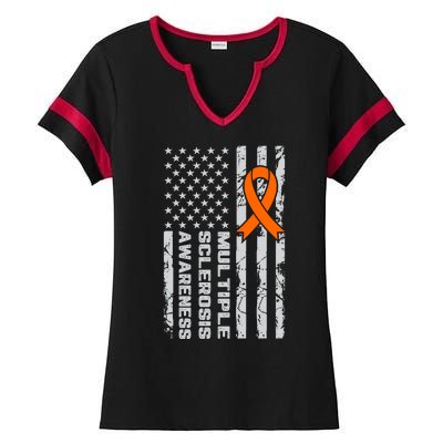 Multiple Sclerosis Awareness MS Ladies Halftime Notch Neck Tee