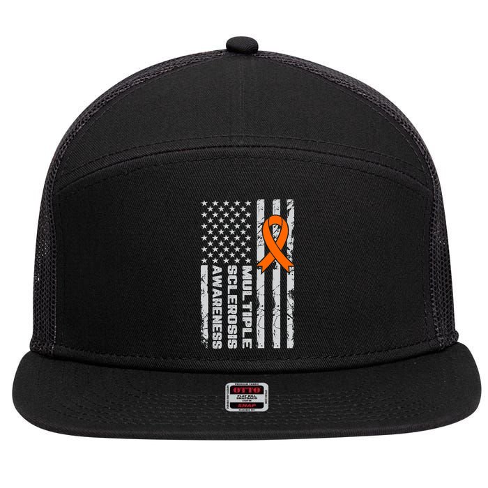 Multiple Sclerosis Awareness MS 7 Panel Mesh Trucker Snapback Hat