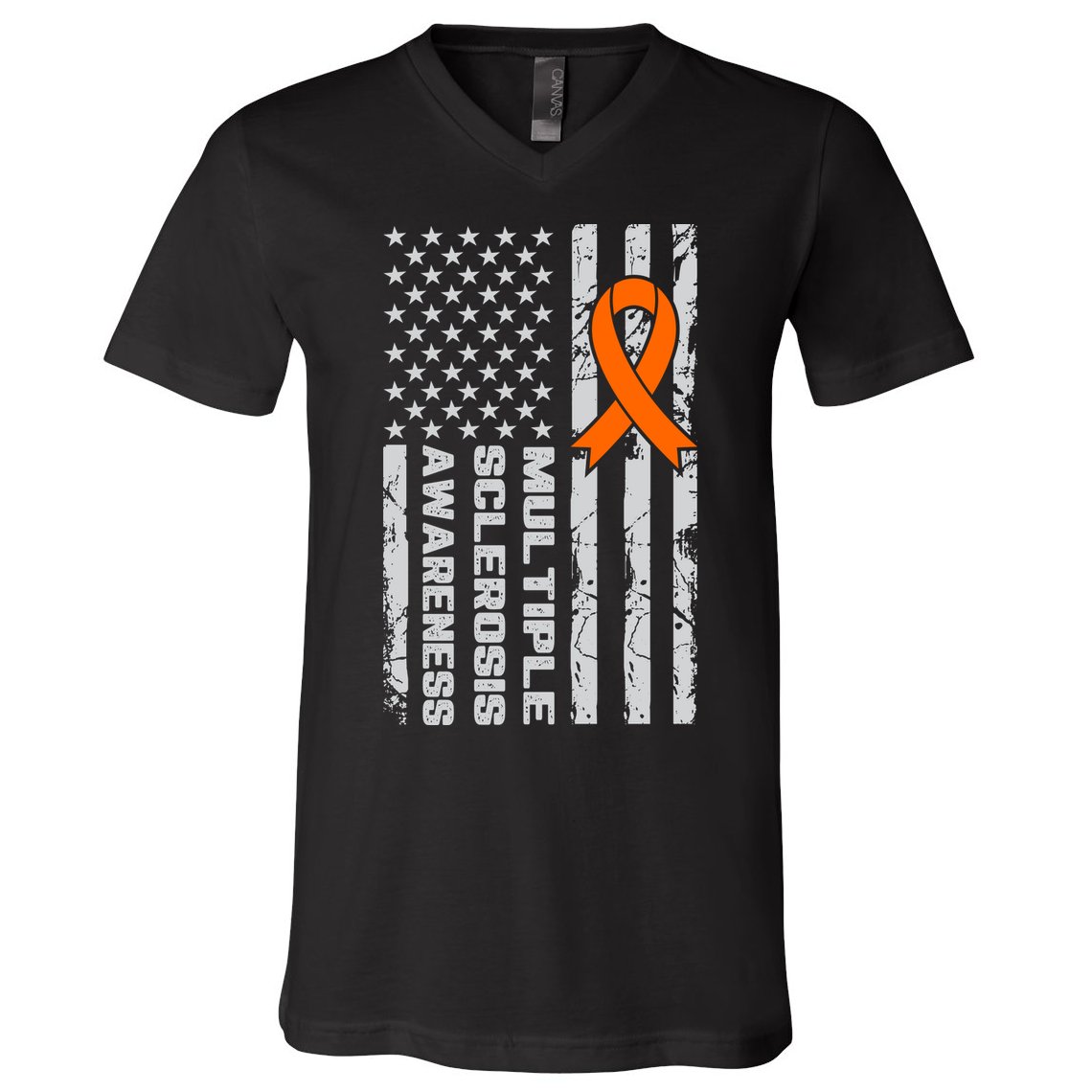 Multiple Sclerosis Awareness MS V-Neck T-Shirt