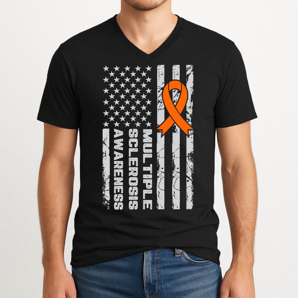 Multiple Sclerosis Awareness MS V-Neck T-Shirt