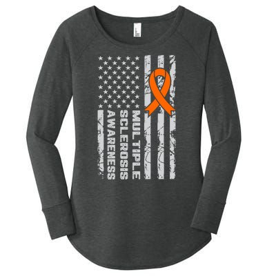 Multiple Sclerosis Awareness MS Women's Perfect Tri Tunic Long Sleeve Shirt