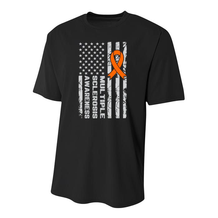 Multiple Sclerosis Awareness MS Youth Performance Sprint T-Shirt