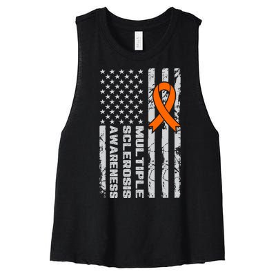 Multiple Sclerosis Awareness MS Women's Racerback Cropped Tank