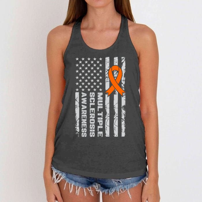 Multiple Sclerosis Awareness MS Women's Knotted Racerback Tank