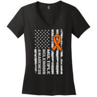 Multiple Sclerosis Awareness MS Women's V-Neck T-Shirt