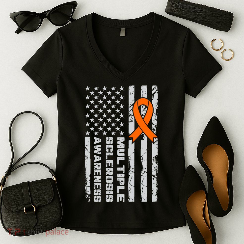 Multiple Sclerosis Awareness MS Women's V-Neck T-Shirt