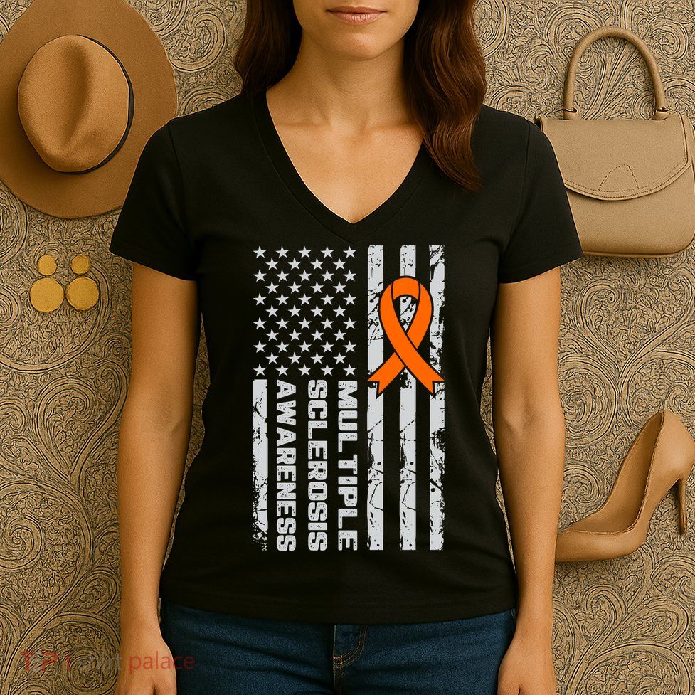 Multiple Sclerosis Awareness MS Women's V-Neck T-Shirt